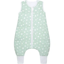 Emma & Noah Schlafsack Mit Füßen Punkte Mint TOG 2.5