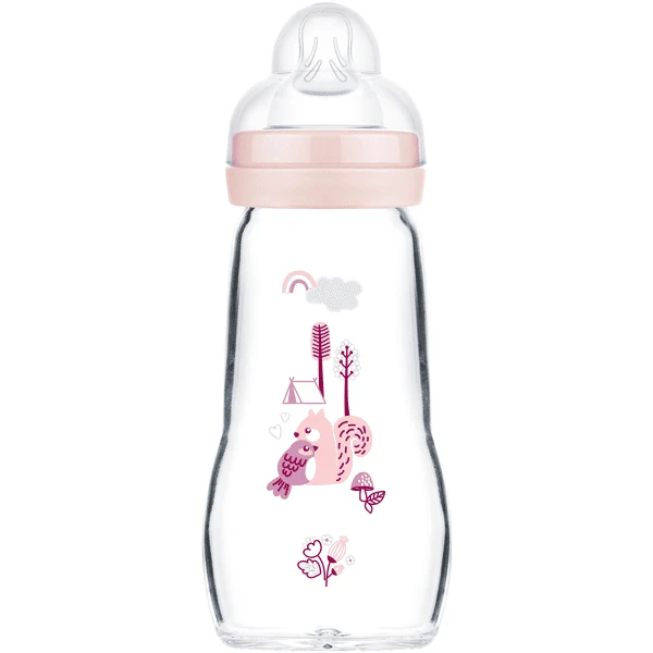 MAM Glasflasche Feel Good 260 Ml Ab 0 Monaten Vogel/Eichhörnchen Rosa 3 MAM Glasflasche Feel Good 260 Ml Ab 0 Monaten Vogel/Eichhörnchen Rosa