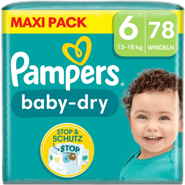 Pampers® Pampers Baby-Dry Windeln, Gr. 6, 13-18 Kg, Maxi Pack (1 X 78 Windeln) 3 Pampers® Pampers Baby-Dry Windeln, Gr. 6, 13-18 Kg, Maxi Pack (1 X 78 Windeln)